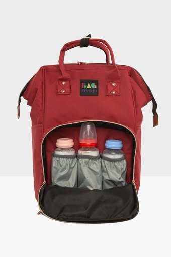 Bagmori Su Geçirmez Fermuarlı Polyester Bebek Sırt Çantası Bordo