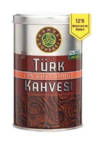 Kahve Dünyası Sade Çok Kavrulmuş Türk Kahvesi 12x250 gr