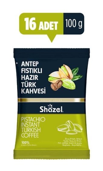 Shazel Antep Fıstıklı Türk Kahvesi 16x100 gr