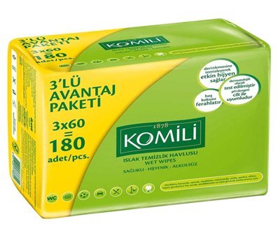 Komili 60 Yaprak 3'lü Paket Islak Mendil