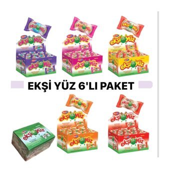 Saadet Ekşi Yüz Karışık Sakız 100'lü 6 Adet