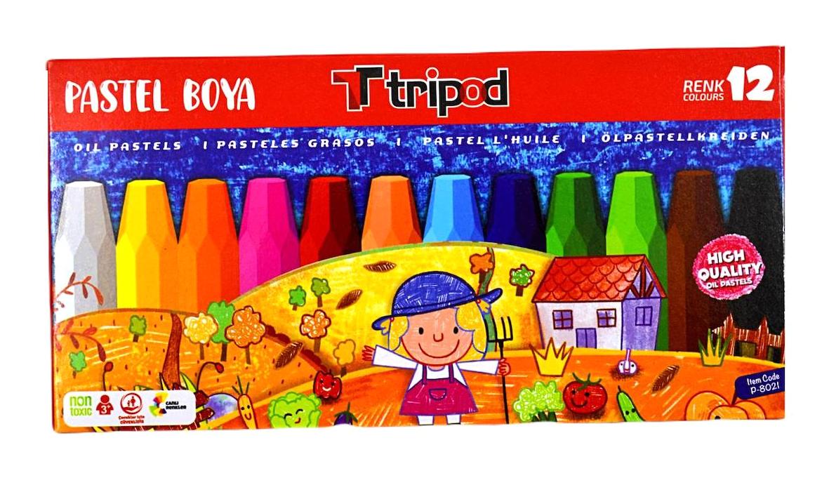 Tripod 12'li Yağlı Pastel Boya Seti