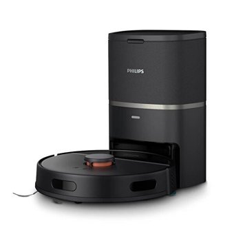 Philips XU3100/01 Haritalı Çöp İstasyonlu Moplu Çift Fırçalı Islak Kuru 4000 Pa Siyah Robot Süpürge ve Paspas