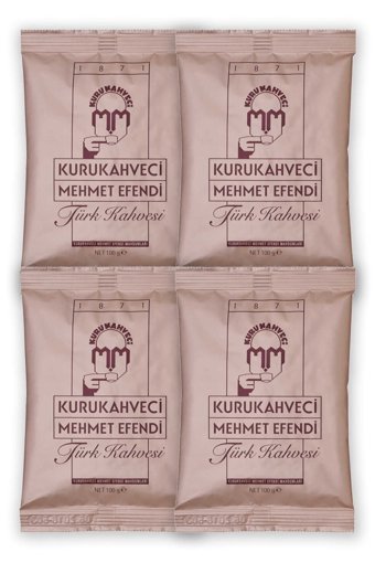 Kurukahveci Mehmet Efendi Sade Orta Kavrulmuş Türk Kahvesi 4x100 gr