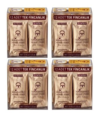 Kurukahveci Mehmet Efendi Sade Orta Kavrulmuş Türk Kahvesi 4x12x6 gr