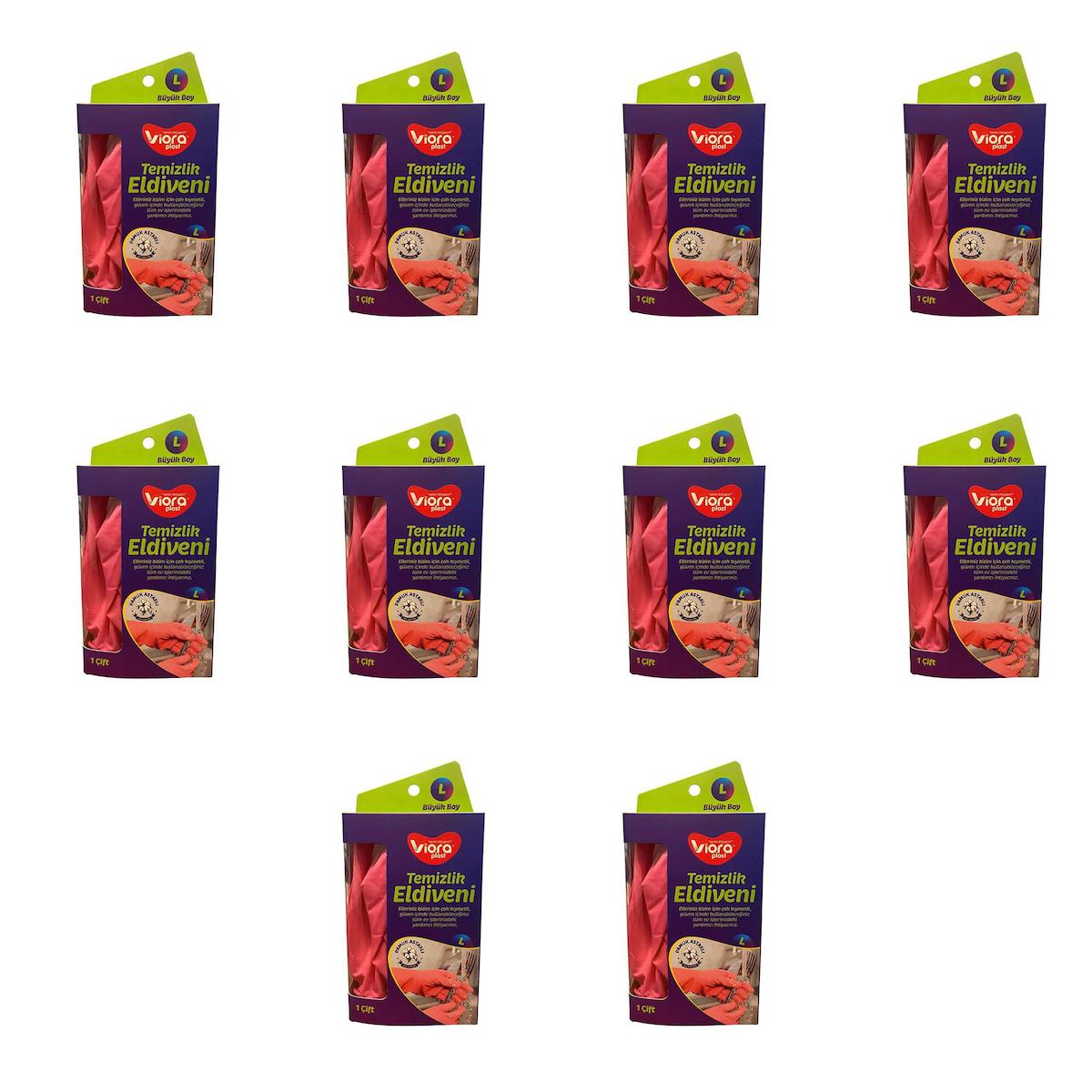 Viora Large Temizlik Eldiveni 10 Paket