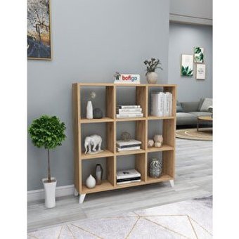 Bofigo 9 Bölmeli Suntalam 88 cm Çam Kitaplık