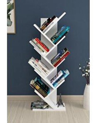 Bofigo 7 Raflı Suntalam 122 cm Beyaz Kitaplık