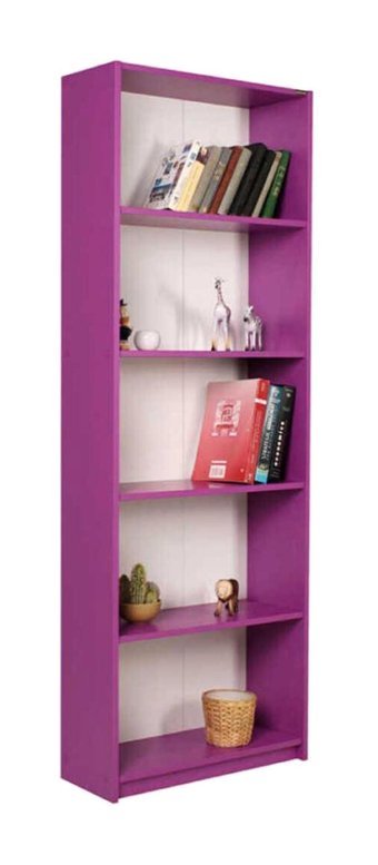 Adore Mobilya 5 Raflı Suntalam 26 cm Mor Kitaplık