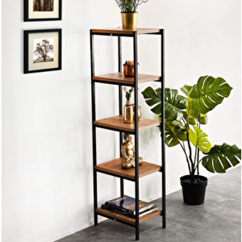 Weblonya 5248 5 Raflı Suntalam 120 cm Kahverengi Kitaplık