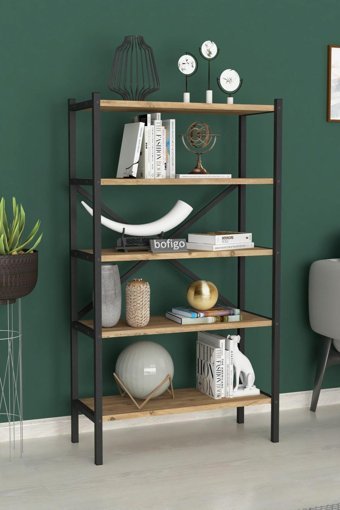 Bofigo 5 Raflı Suntalam 120 cm Çam Kitaplık