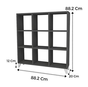 Bofigo 9 Raflı Suntalam 88 cm Antrasit Kitaplık