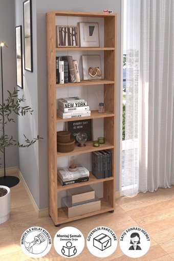 Bofigo 6 Raflı Suntalam 174 cm Çam Kitaplık