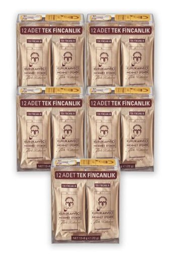 Kurukahveci Mehmet Efendi Sade Orta Kavrulmuş Türk Kahvesi 5x12x6 gr