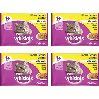 Whiskas In Jelly Kümes Hayvanlı Yetişkin Yaş Kedi Maması 4x100 gr