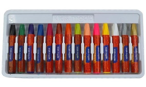 Kids Mode Yağlı Altıgen 12+2 Renk Pastel Boya