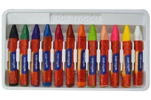 Kids Mode Yağlı Üçgen 12 Renk Pastel Boya