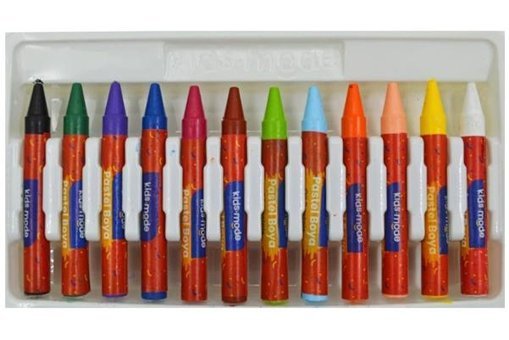 Kids Mode Yağlı Yuvarlak 12 Renk Pastel Boya