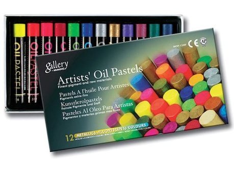 Mungyo Gallery Artists Oil Pastel 12'li Set Metalik + Fosforlu Ren Pastel Boya