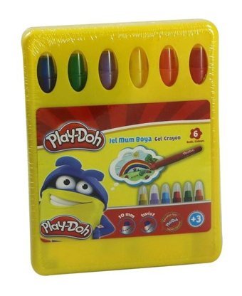 Play-Doh 6 Renk Jel Crayon Mum Boya Pastel Boya