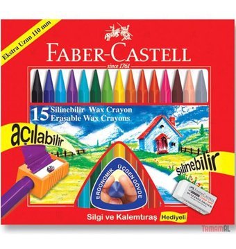Faber-Castell Wax Crayon Mum Boya 15 Li Renk Pastel Boya