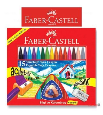 Faber-Castell Wax Crayon Mum Boya 15 Li Renk Pastel Boya