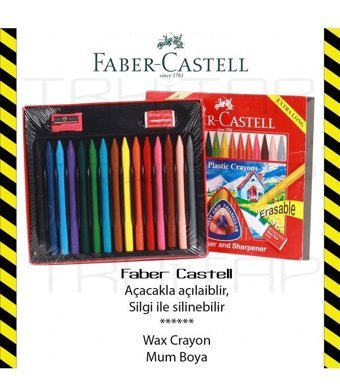 Faber-Castell Wax Crayon Mum Boya 15 Li Renk Pastel Boya