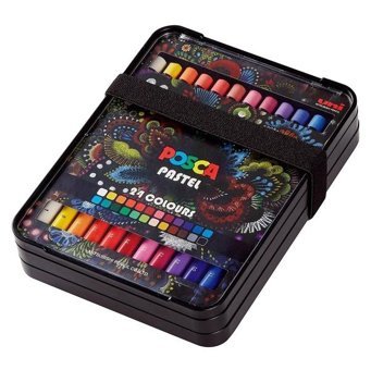 Uni Posca Oil & Wax Yağlı 24 Renk Tam Boy Pastel Boya