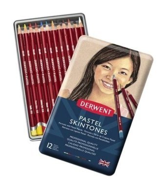 Derwent Skintones Kalemi 12'li Ten Renkleri Teneke Kutu Pastel Boya