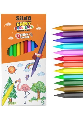 Silka Kaly Shiny Tam Boy Kuru Boya 12 Renk + Silka Yağlı 12 Renk Pastel Boya