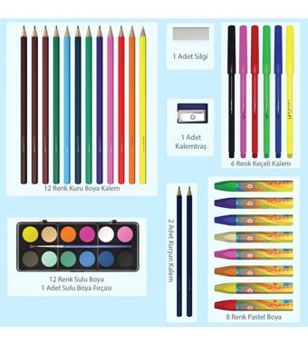 Coral High Dinazor Erkek Çocuk 43'lü Boyama Pastel Boya