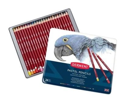 Pastel Pencil 24'lü Teneke Kutu Pastel Kalem Seti Pastel Boya