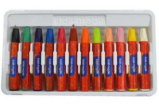 Kids Mode Yağlı Altıgen 12 Renk Pastel Boya