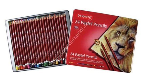 Derwent Soft 24'lü Set Teneke Kutu Pastel Boya