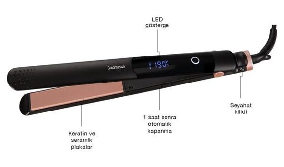 Gold Master Betty Dereceli 25 mm Seramik Saç Düzleştirici