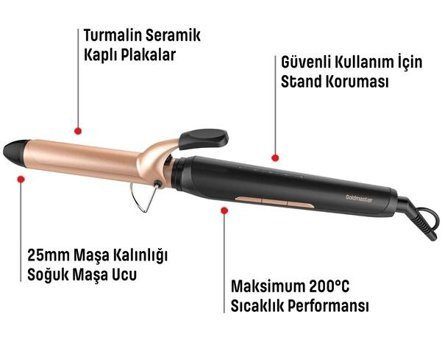 Gold Master GM 7193 Harmony Turmalin Dereceli 25 mm Seramik Saç Düzleştirici