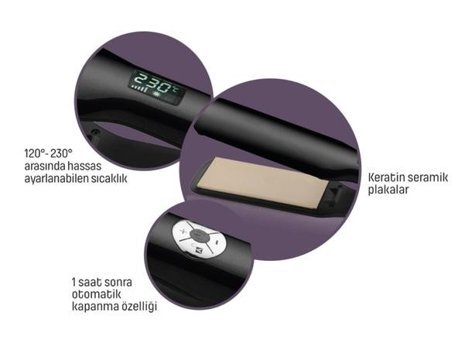 Gold Master PA-3216 Prosense Dereceli 45 mm Seramik Turmalin Saç Düzleştirici