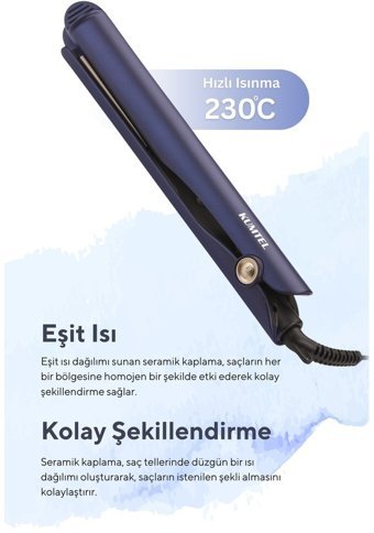 Kumtel HTHS 02 2in1 Dereceli Seramik Saç Düzleştirici