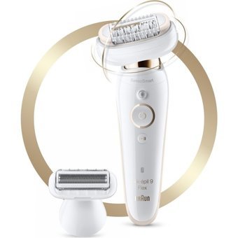 Braun 9 Flex 9006 Koltuk Altı Genital Bölge Bacak İçin 10 Cımbızlı Kablosuz Işıklı Epilasyon Cihazı Beyaz