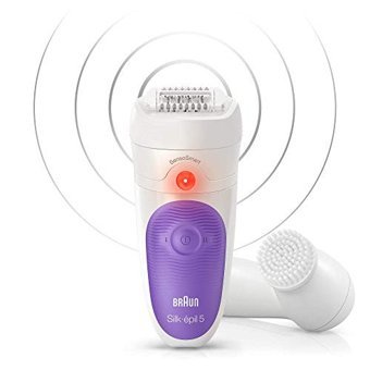 Braun Silk-Epil 5 5870 Koltuk Altı Genital Bölge Bacak İçin 28 Cımbızlı Kablosuz Işıklı Epilasyon Cihazı Mor