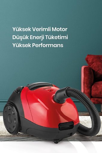 Goldmaster Titiz 700 W Yatay Toz Torbalı Süpürge Kırmızı