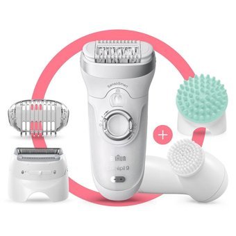 Braun 9 9865 Koltuk Altı Genital Bölge Bacak İçin 40 Cımbızlı Kablosuz Işıklı Epilasyon Cihazı Beyaz