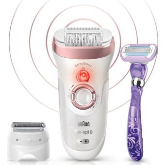 Braun 9 9870 Koltuk Altı Genital Bölge Bacak İçin 10 Cımbızlı Kablosuz Işıklı Epilasyon Cihazı Beyaz