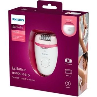 Philips Masaj Başlıklı Koltuk Altı Genital Bölge Bacak İçin 32 Cımbızlı Kablosuz Işıklı Epilasyon Cihazı Beyaz