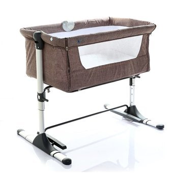 Baby Plus Safe Side MDF 9 kg Kapasiteli Dikdörtgen Yataklı Sallanan Anne Yanı Beşik Kahverengi