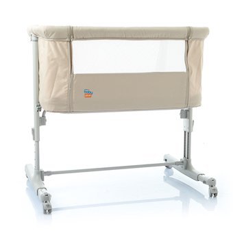 Baby Plus MDF 9 kg Kapasiteli Dikdörtgen Tekerlekli Yataklı Sallanan Anne Yanı Beşik Bej