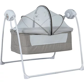 Baby Plus Sleepy&Cozy MDF 13 kg Kapasiteli Dikdörtgen Yataklı Sallanan Portatif Beşik Gri