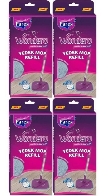 Parex Wondero 4'lü Yedek Mop Gri
