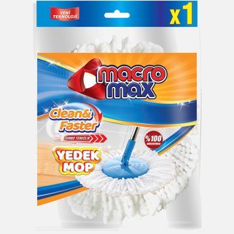 Macromax Clean & Faster Yedek Mop Ucu Beyaz