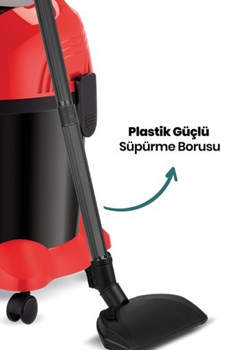 Goldmaster Süperturbo 1200 W Dikey Toz Torbalı Süpürge Kırmızı - Siyah